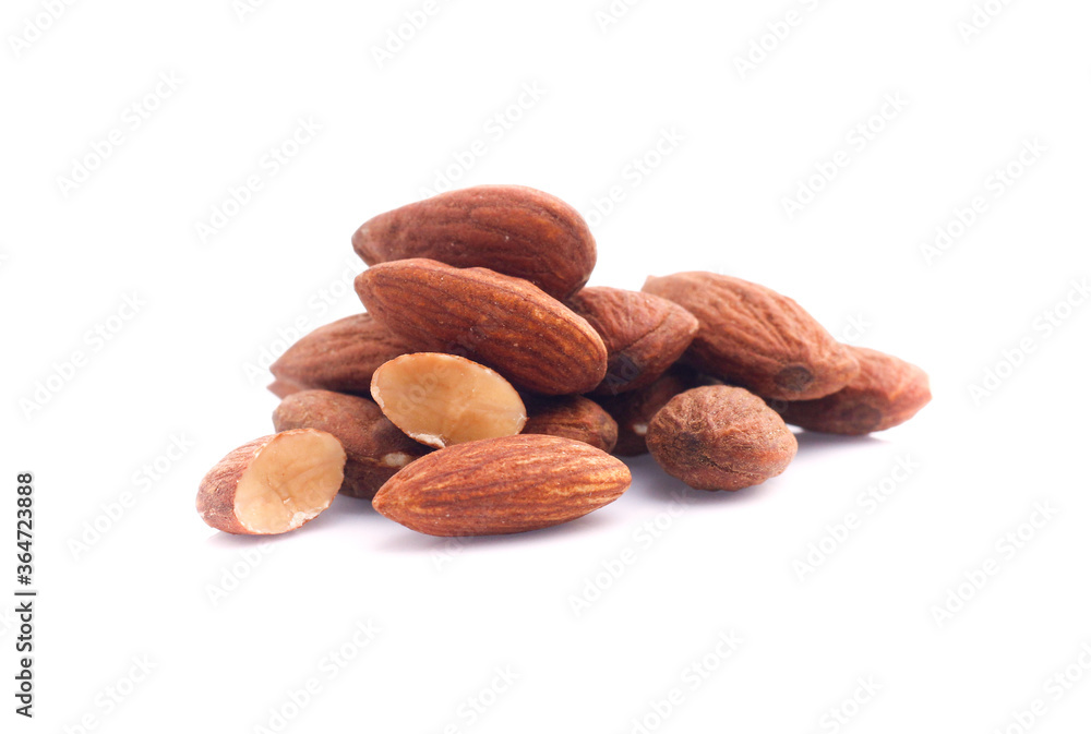 group of almonds isolated on white group of almonds isolated on white