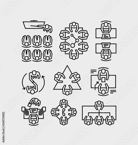 Business Meeting Vector Line Icons