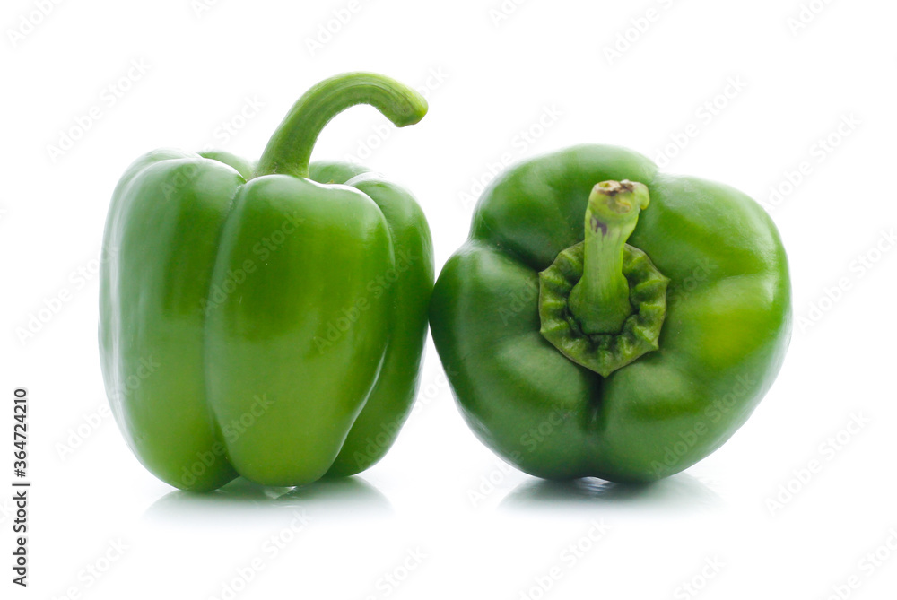 Green pepper on white background Green pepper on white background