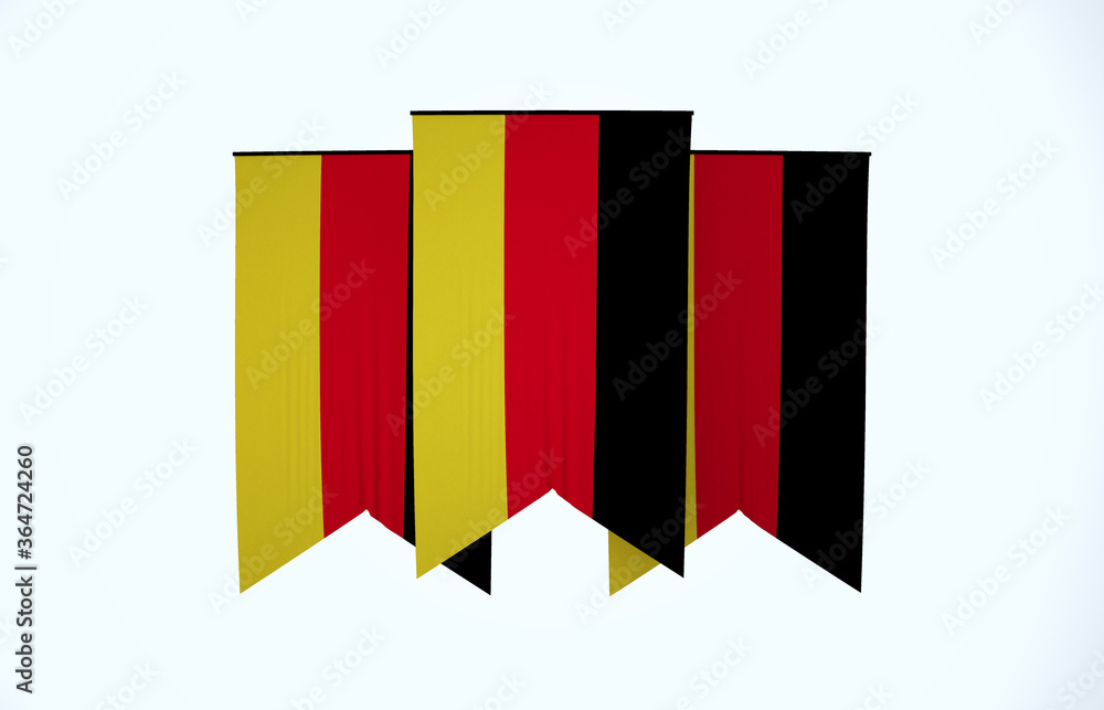 Naklejka premium Germany Flag, Floating Fabric Flag, Germany, 3D Render