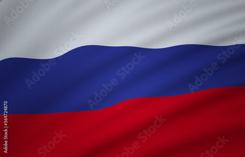 Russia Flag, Floating Fabric Flag, Russia, 3D Render