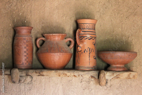 Ancient ceramic vessels from the Celtic period, found in Numancia (Soria). In them the Celts drank the caelia © jimenezar