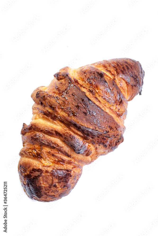 Plain croissant on a white background Plain croissant on a white background