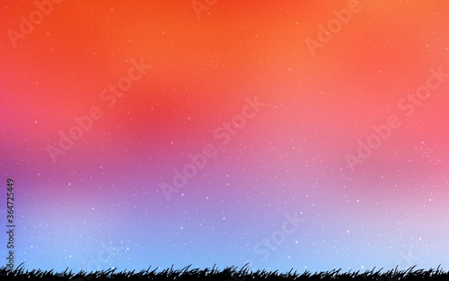 Light Blue, Red vector texture with milky way stars. Glitter abstract illustration with colorful cosmic stars. Pattern for futuristic ad, booklets.
