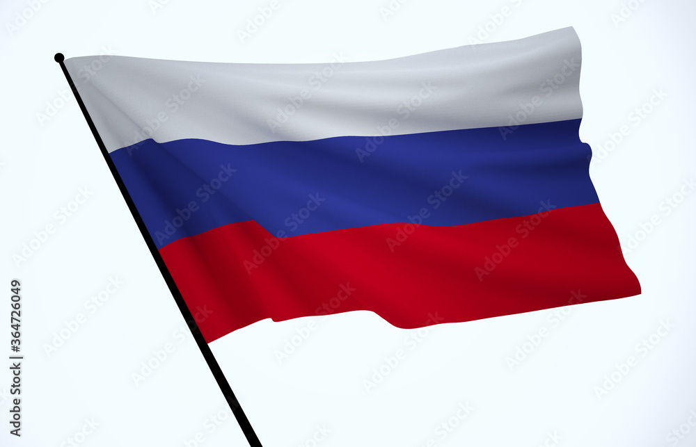 Russia Flag, Floating Fabric Flag, Russia, 3D Render