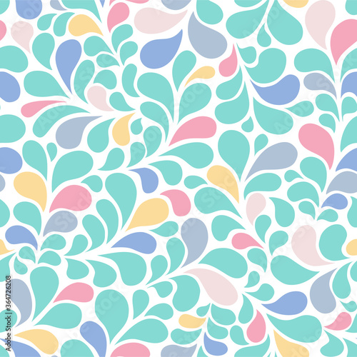 Water drops seamless pattern colorful surface vector design. Flourishes texture. Great for wallpaper, backgrounds, invitations, packaging, design projects, textile scrapbooking