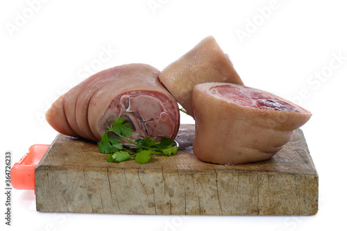 Canvas Print raw pork (leg) isolated on white background