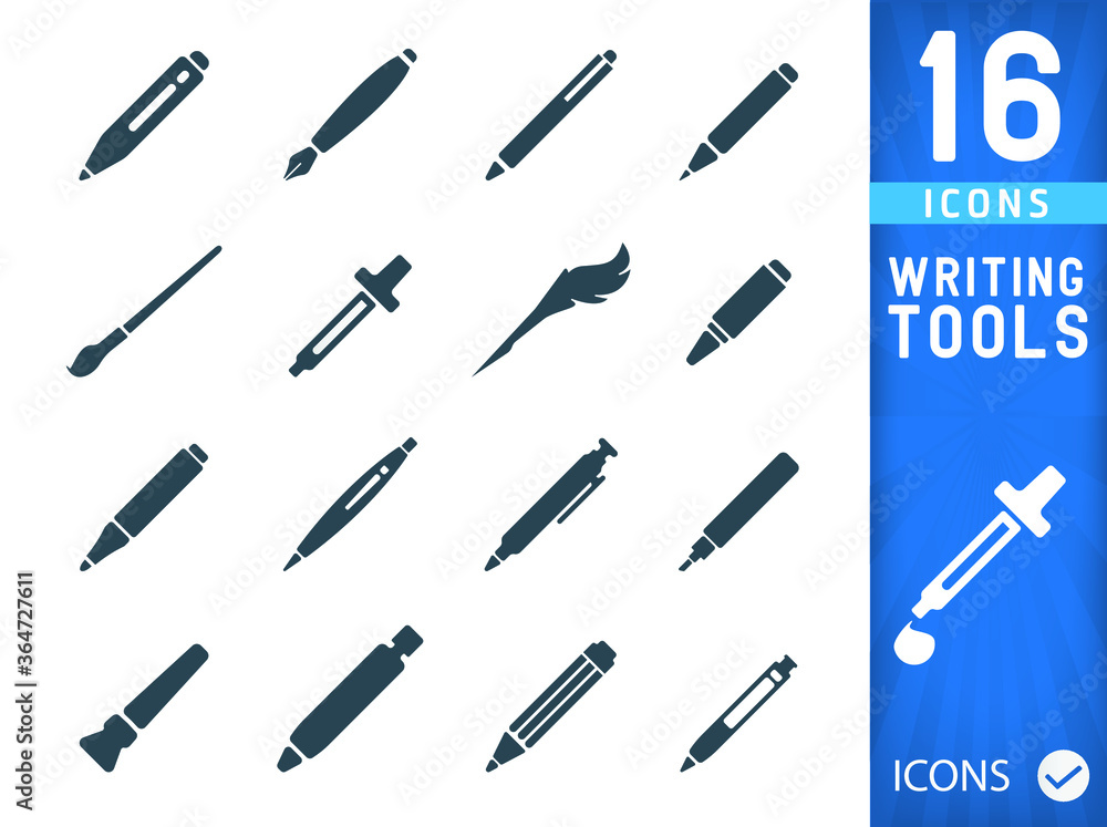 Writing Tools ( Set of 16Quality icons )