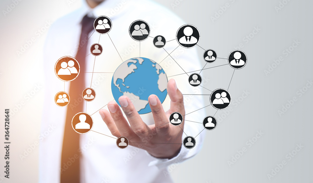 Businessman hold world or earth icon for security Internet online business (concept pointing security services) Businessman hold world or earth icon for security Internet online business (concept pointing security services)