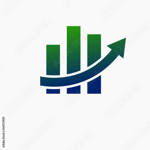 finance logo. modern eye catching logo with blue and Green