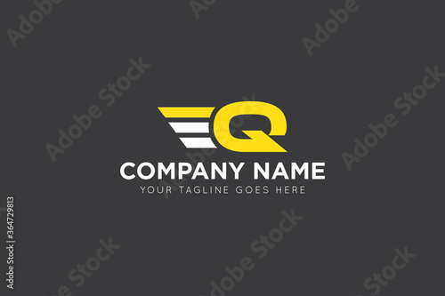 initial letter q wing speed logo, icon, symbol vector illustration design template
