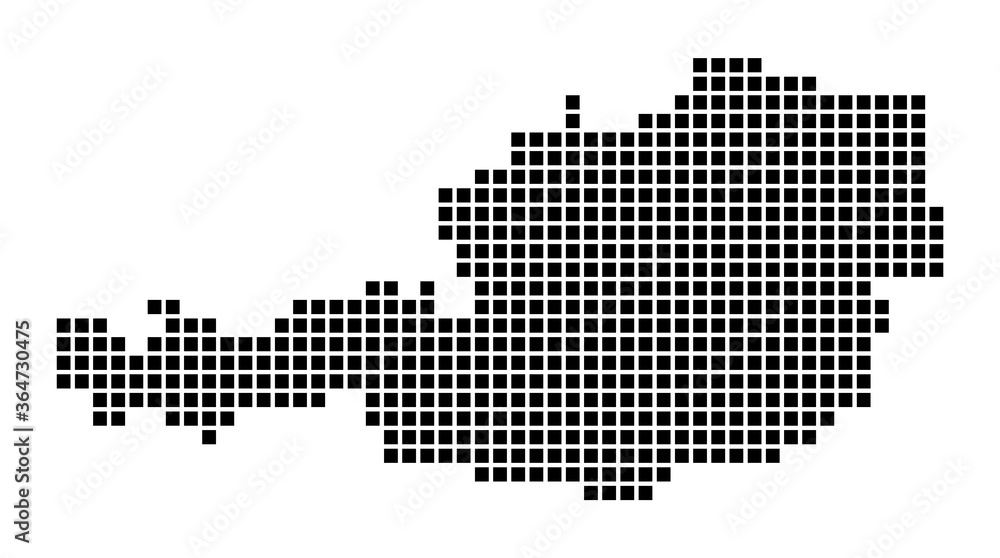 Austria map. Map of Austria in dotted style. Borders of the country filled with rectangles for your design. Vector illustration.