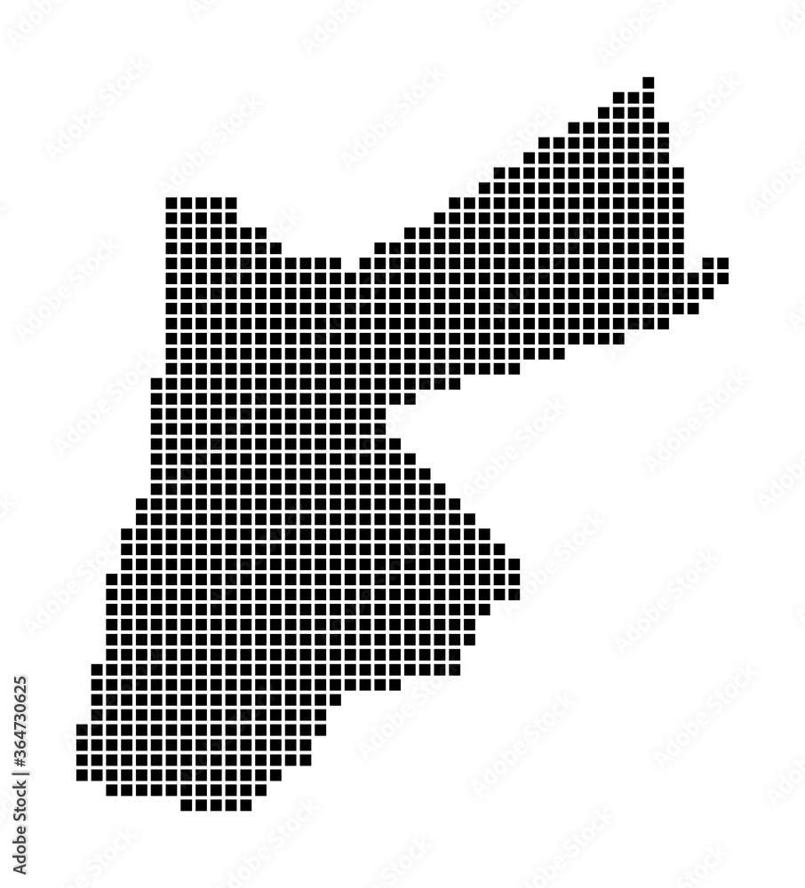 Jordan map. Map of Jordan in dotted style. Borders of the country filled with rectangles for your design. Vector illustration.