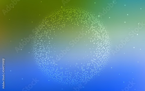 Light Blue, Green vector background with astronomical stars. Shining colored illustration with bright astronomical stars. Pattern for futuristic ad, booklets.
