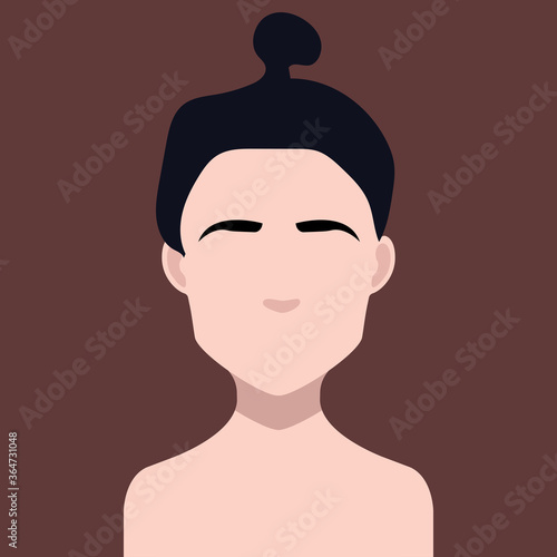 Woman , man hair, vector hairstyle in puppet