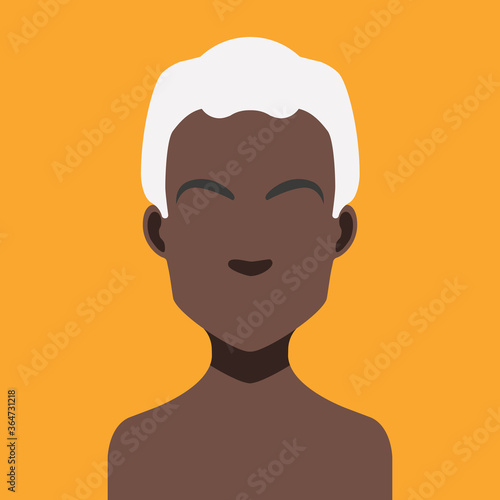 Woman , man hair, vector hairstyle in puppet