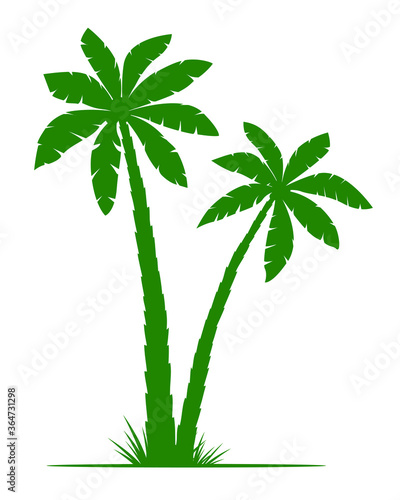 Palm Trees silhouettes vector illustration isolated on white background. Vector Illustration. 