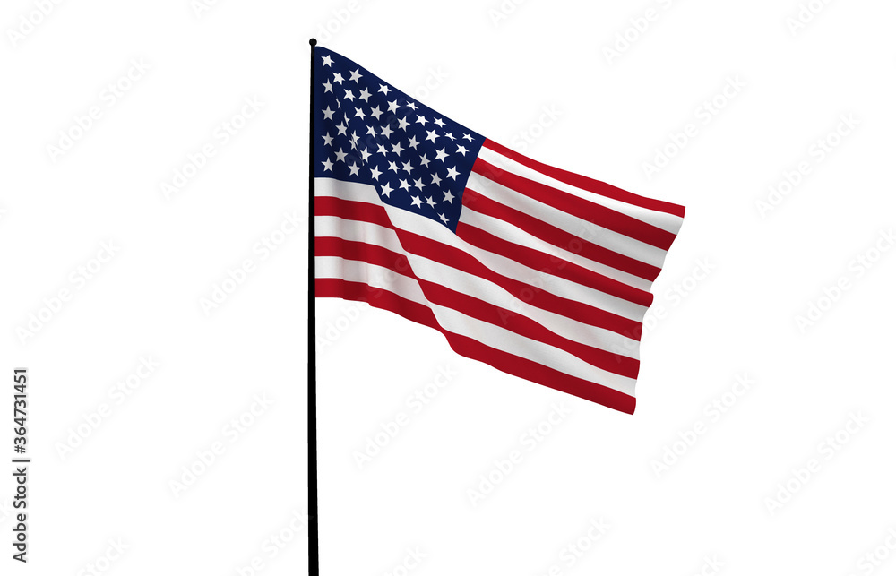 Obraz premium American Flag, Floating Fabric Flag, America, United States of America, 3D Render