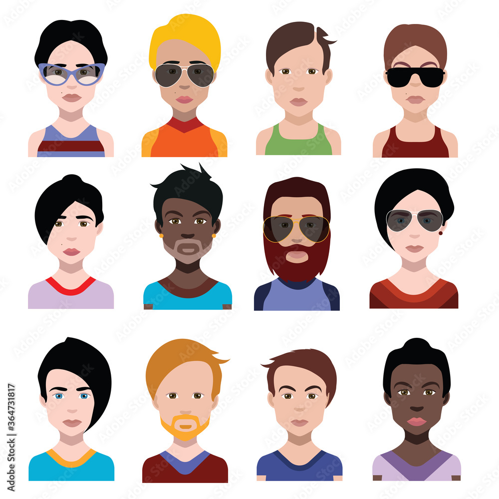 Collection of avatars ( Man and woman Characters ) Collection of avatars ( Man and woman Characters )