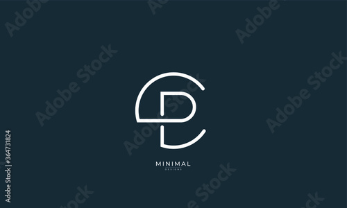 Alphabet letter icon logo CP or PC photo