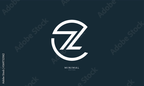 Alphabet letter icon logo cz or zc