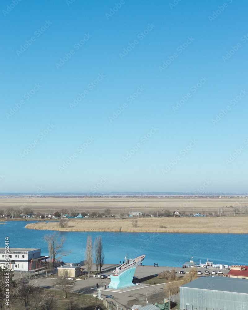 view of the port of Azov
