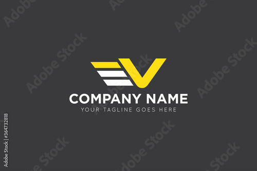 initial letter v wing speed logo, icon, symbol vector illustration design template
