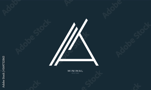 Alphabet letter icon logo AT