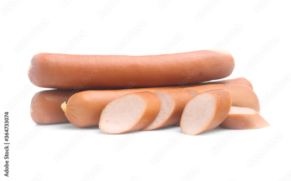 Frankfurter sausage isolated on white background Frankfurter sausage isolated on white background