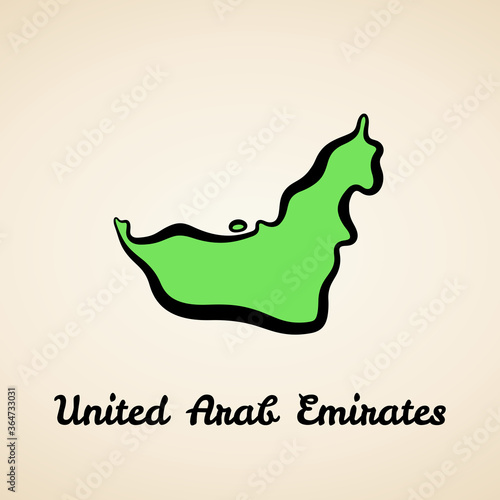 United Arab Emirates - Outline Map