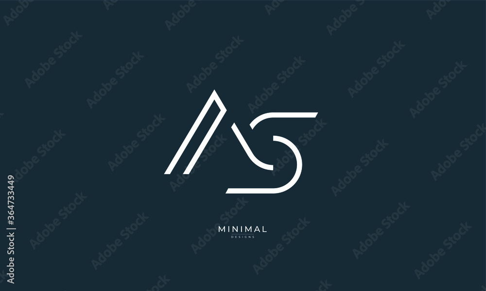 Alphabet letter icon logo AS Alphabet letter icon logo AS