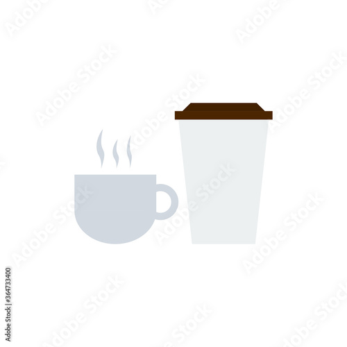 Coffee cups icon vector. Hot and cold beverages concept.