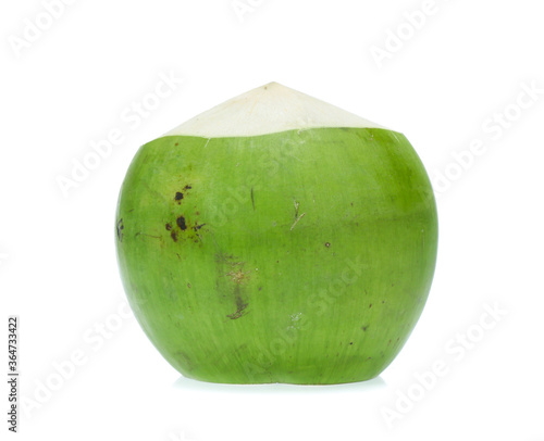 Green coconuts isolated on white background
