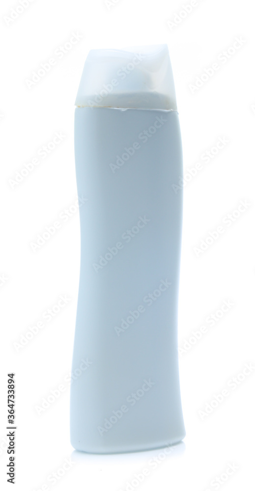 white Plastic bottle of shampoo isolated on white background white Plastic bottle of shampoo isolated on white background