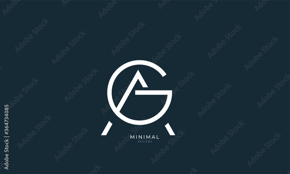 Alphabet letter icon logo GA or AG - obrazy, fototapety, plakaty 