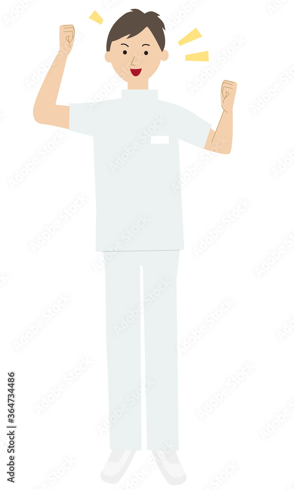 Illustration of a doctor doing a guts pose