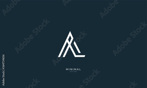 Alphabet letter icon logo AL