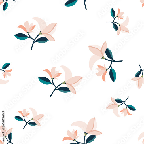 seamless floral pattern with hand drawn cute flowers. creative floral designs for fabric, wrapping, wallpaper, textile, apparel.