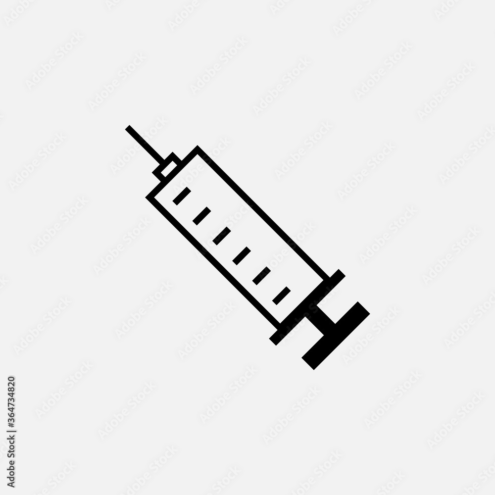 Syringe icon. Injection sign. Vaccination symbol for health care concept.