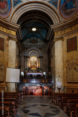 The main hall of the Stella Maris Monastery which is located on Mount Carmel in Haifa city in northern Israel