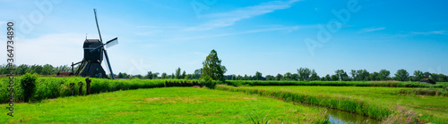 Panorama view. Oudendijkse Molen in Hoornaar, The Netherlands