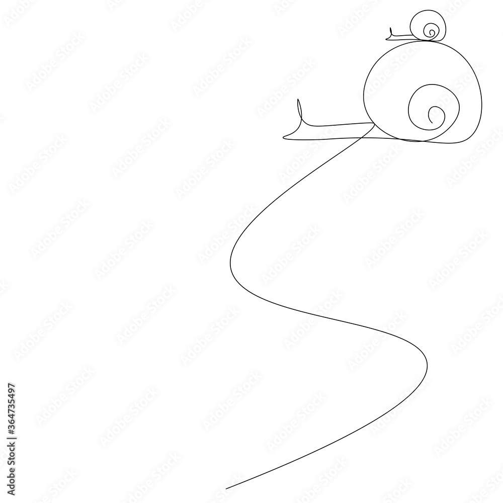 Snail animals silhouette on white background, vector illustration