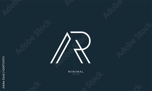 Alphabet letter icon logo AR