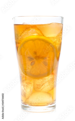 cold ice tea isolated on white background