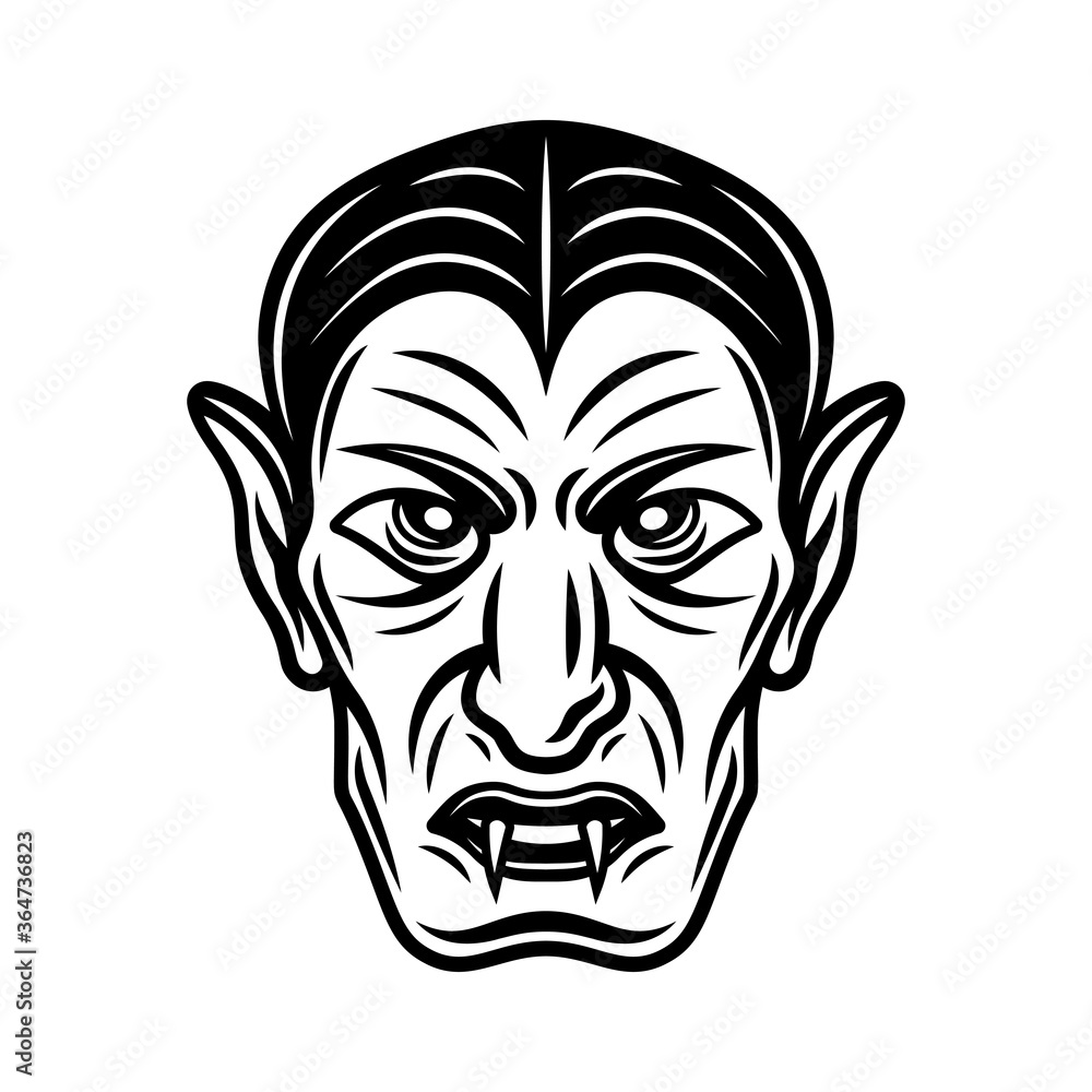 Dracula vampire head vector black illustration Dracula vampire head vector black illustration