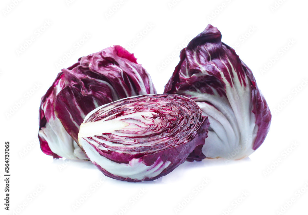 Radicchio, red salad isolated on white background Radicchio, red salad isolated on white background