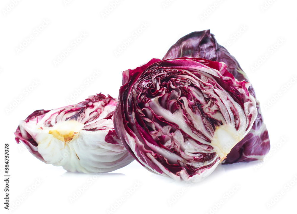 Radicchio, red salad isolated on white background Radicchio, red salad isolated on white background