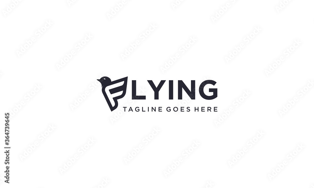 Creative, simple, and modern F letter with flying word for logo design vector editable Creative, simple, and modern F letter with flying word for logo design vector editable