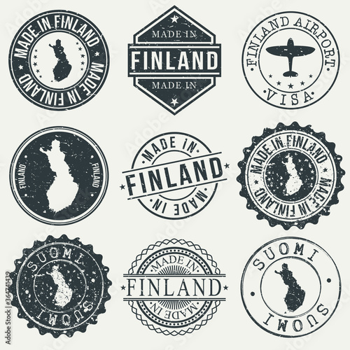 Finland Travel Stamp Made In Product Stamp Logo Icon Symbol Design Insignia.