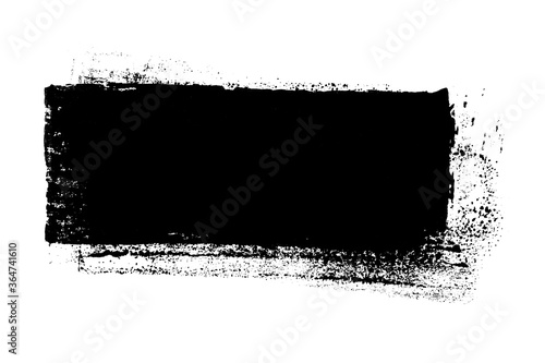 Schmutziger unordentlicher Abdruck von schwarzer Farbe auf weissem Hintergrund